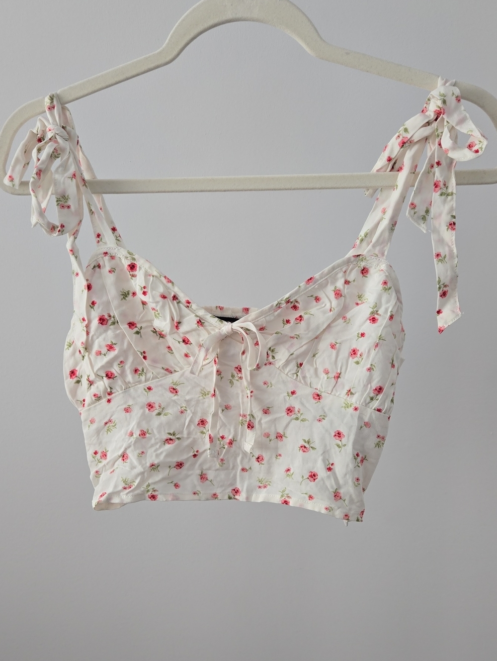 Forever 21 Floral Tie Strap Tank Top